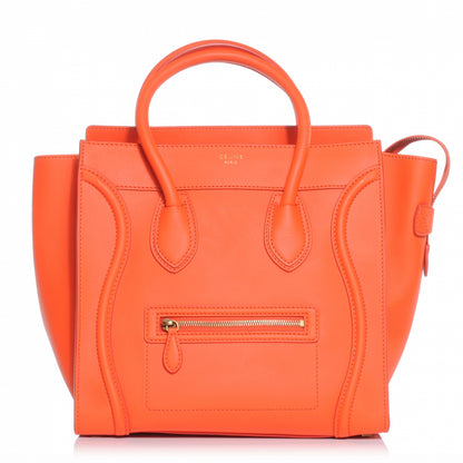 Celine Smooth Calfskin Mini Luggage Bright Orange 1 of 9
