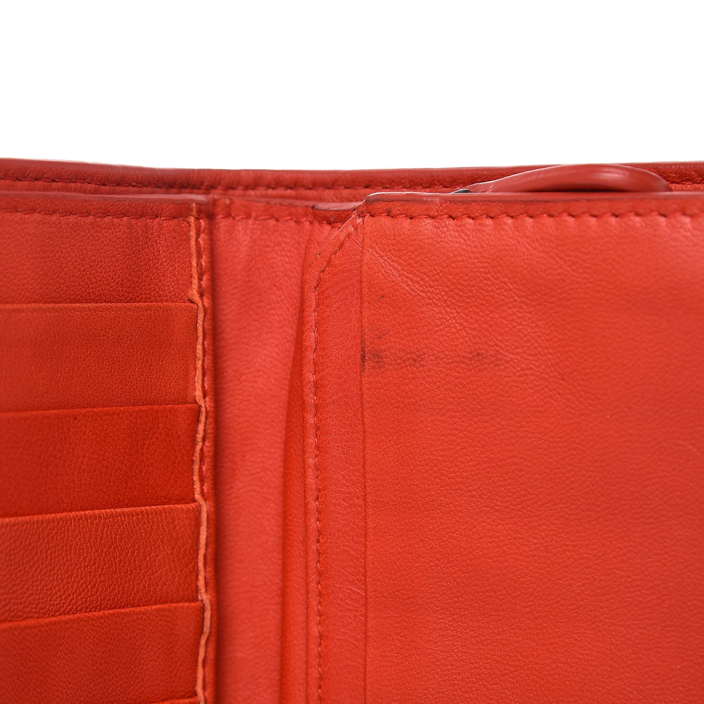 Nappa Intrecciato Continental Snap Wallet Corniola
