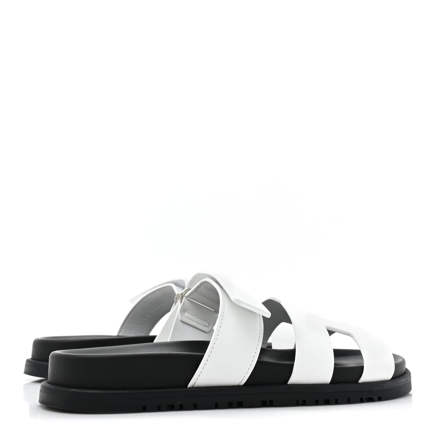 Hermes Calfskin Womens Chypre Sandals 38 White 4 of 12