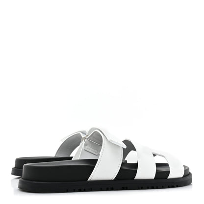 Hermes Calfskin Womens Chypre Sandals 38 White 4 of 12