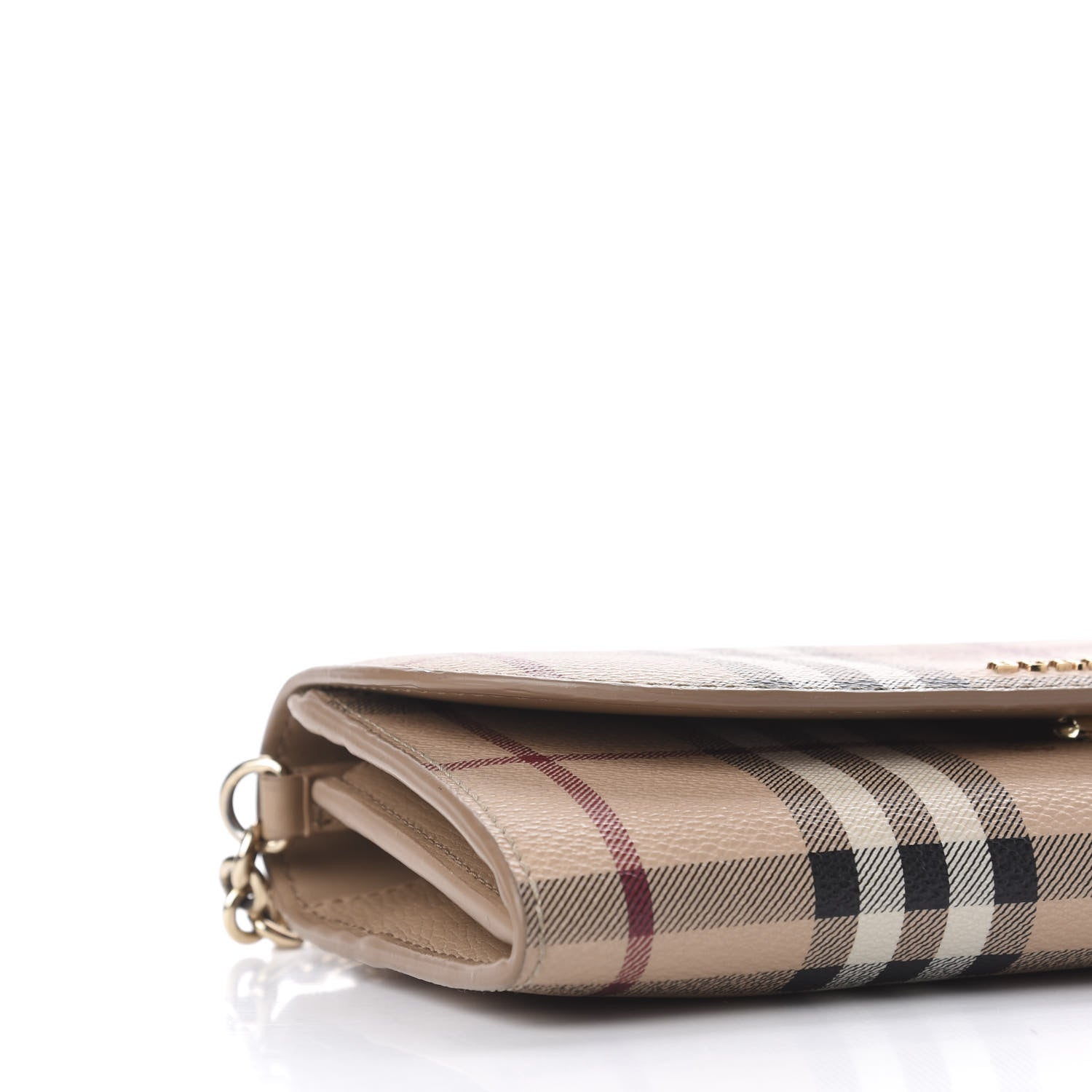 Burberry Haymarket Check Henley Wallet On Chain Mid Camel 6 of 11