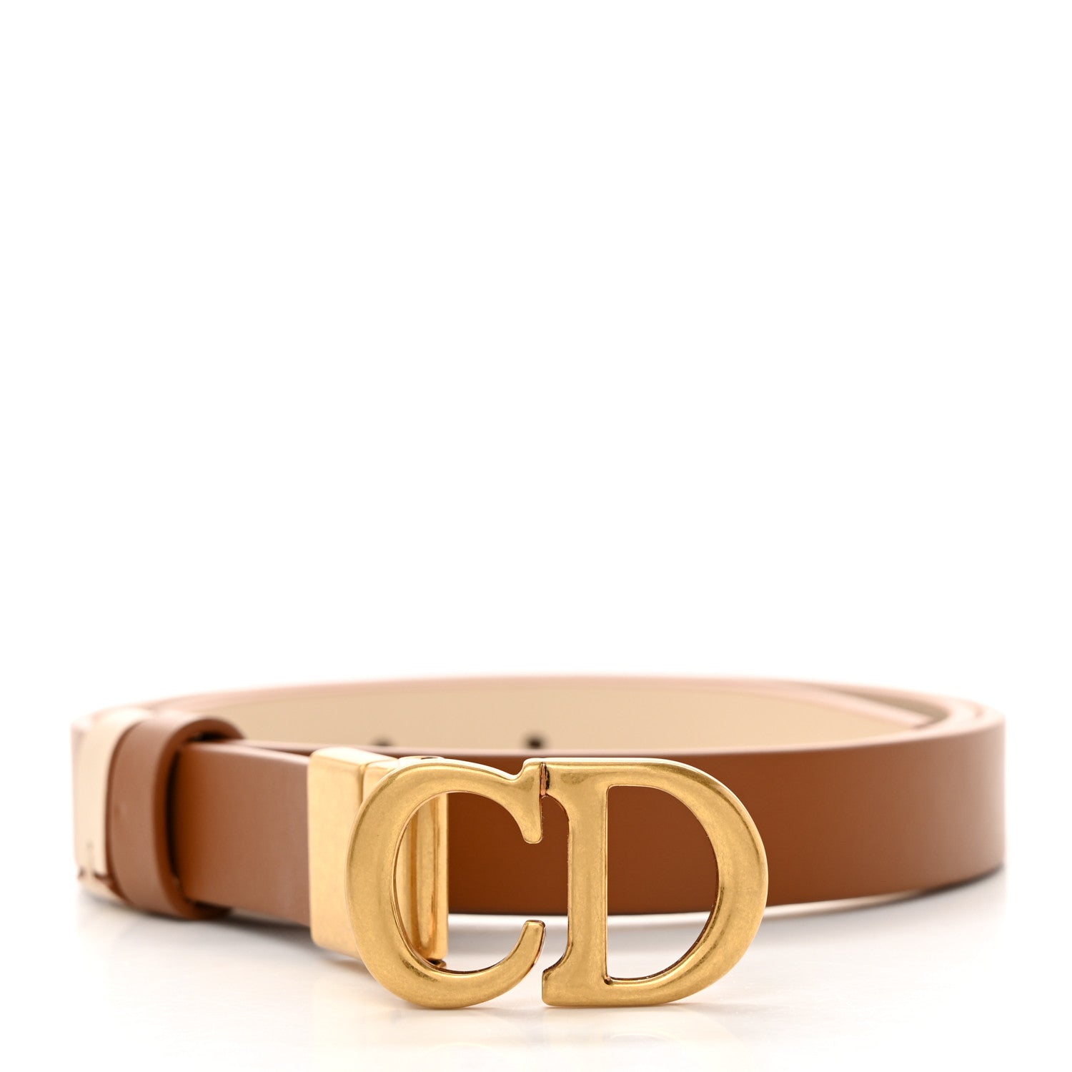 Christian Dior Calfskin Saddle Belt 95 38 Caramel Beige 3 of 6