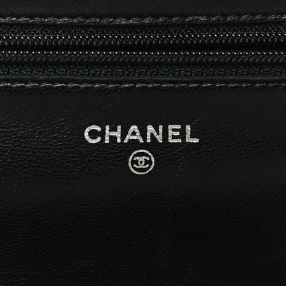 Chanel Lambskin Quilted Wallet On Chain WOC Black 6 of 12