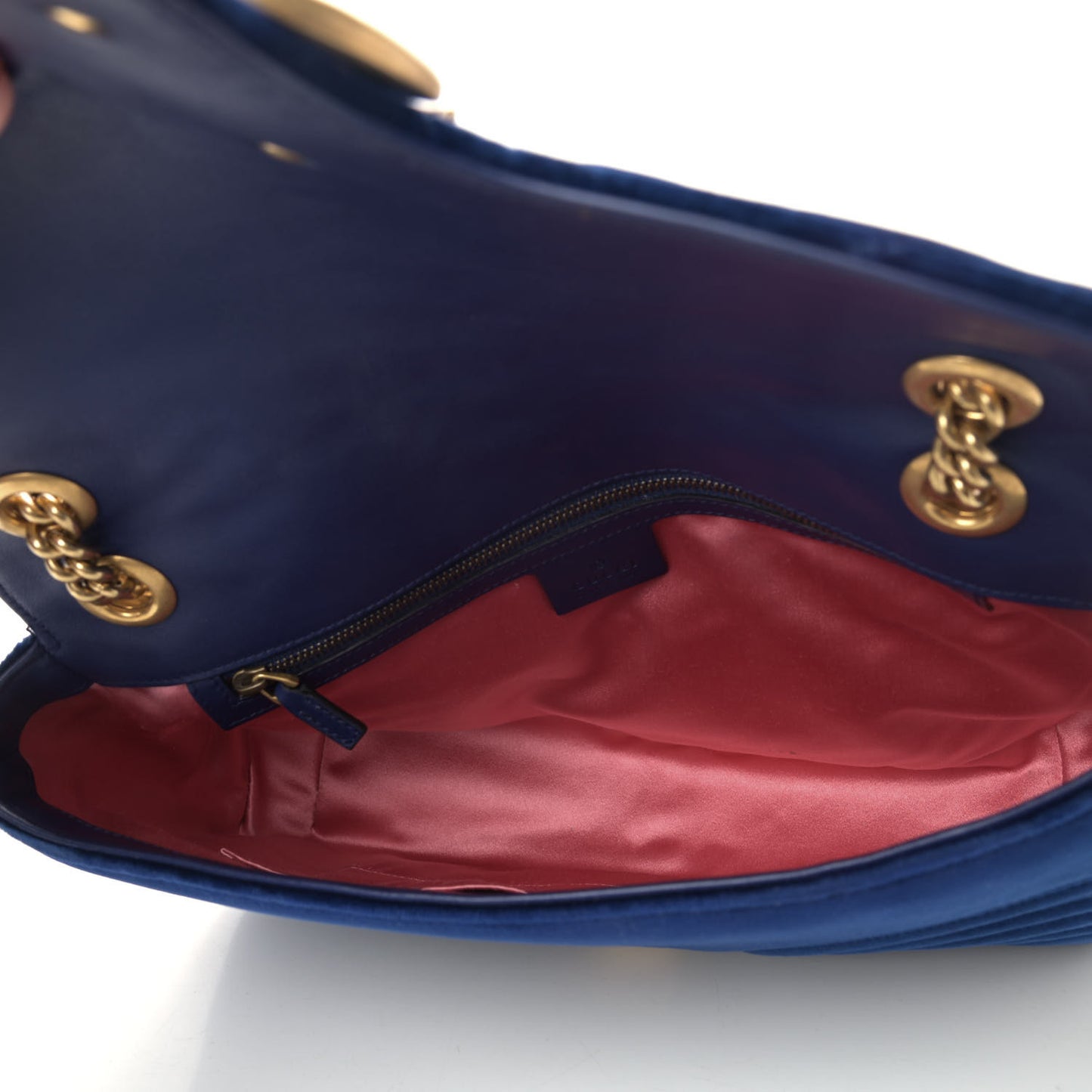 Velvet Matelasse Medium GG Marmont Shoulder Bag Cobalt Blue