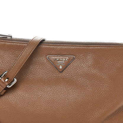 Prada Vitello Daino Zippered Crossbody Bag Palissandro 8 of 8