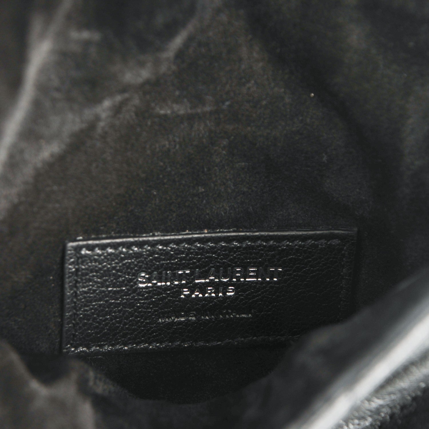 Saint Laurent Sheepskin Matelasse Chevron Fringe Small Monogram Anita Crossbody Bag Black 6 of 6