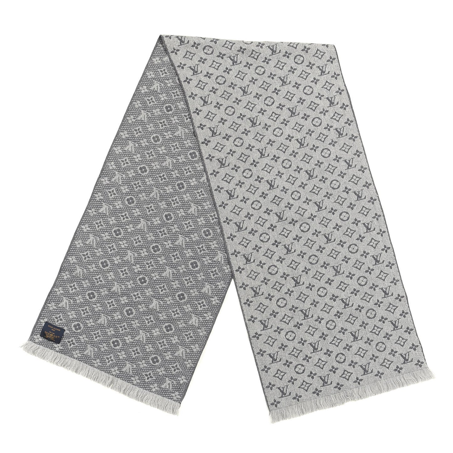 Wool Monogram Classic Scarf Grey