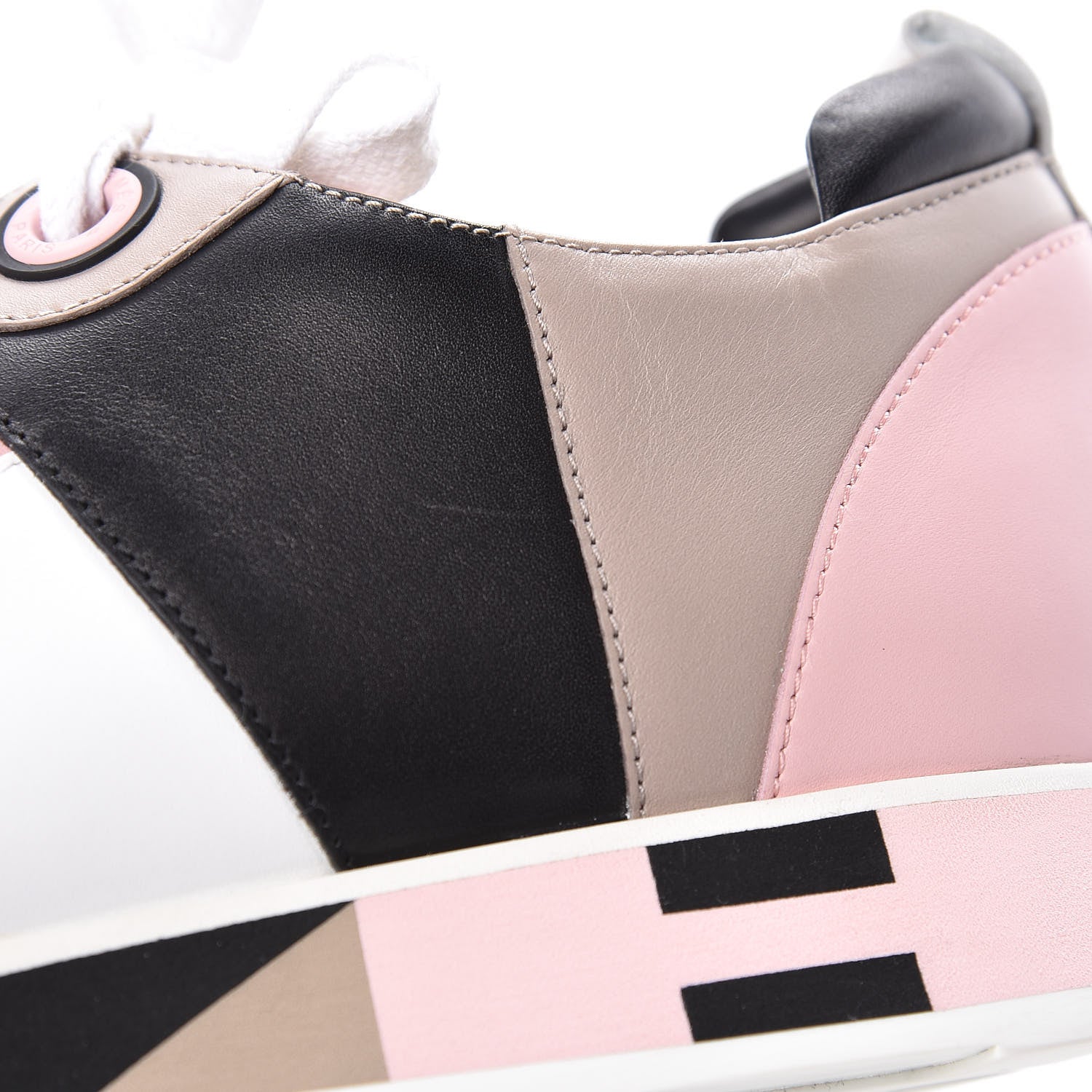 Hermes Calfskin Rebus Sneakers 38.5 Rose Aube Black White 12 of 18