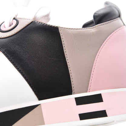 Hermes Calfskin Rebus Sneakers 38.5 Rose Aube Black White 12 of 18