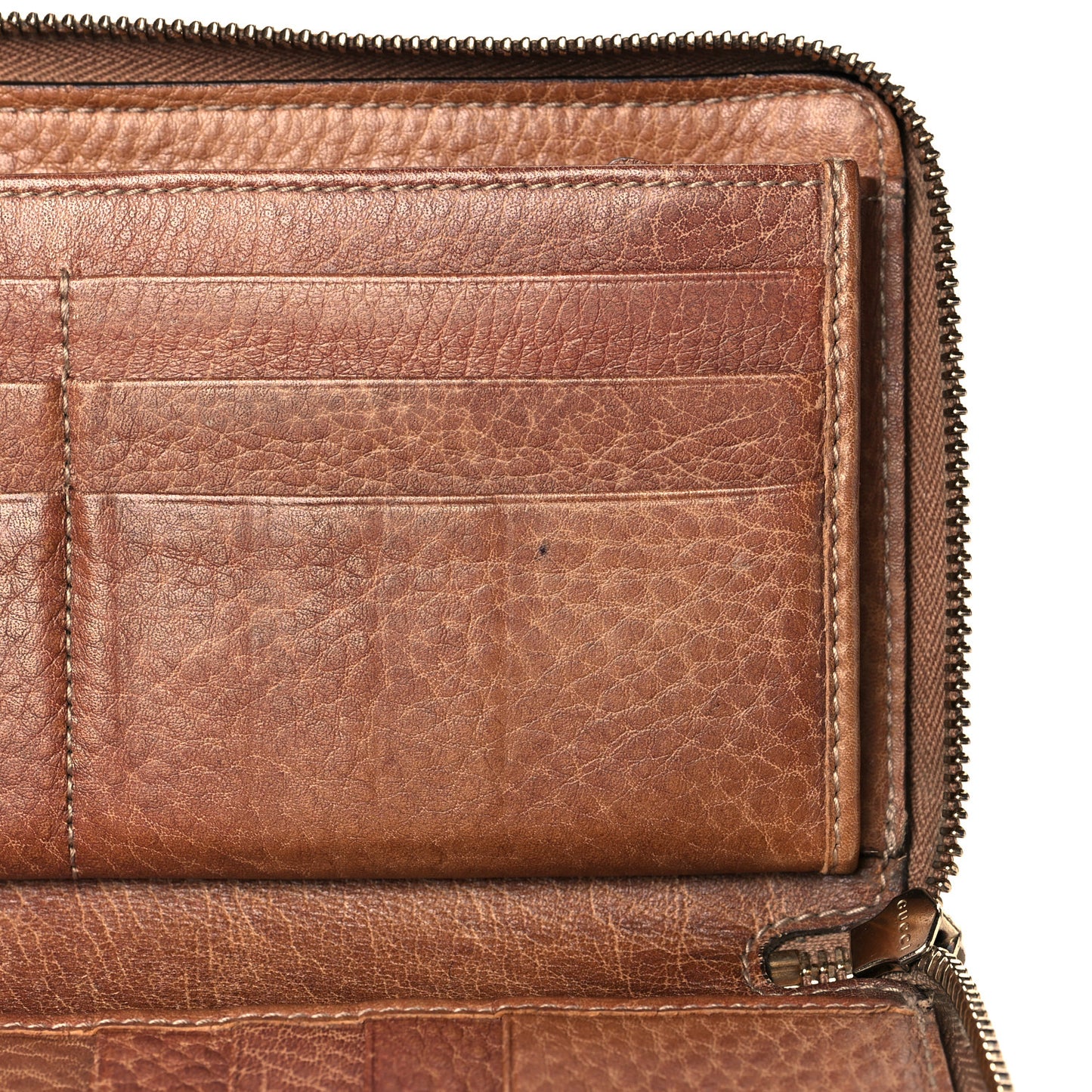 Guccissima Bamboo Tassel Zip Around Wallet Light Brown