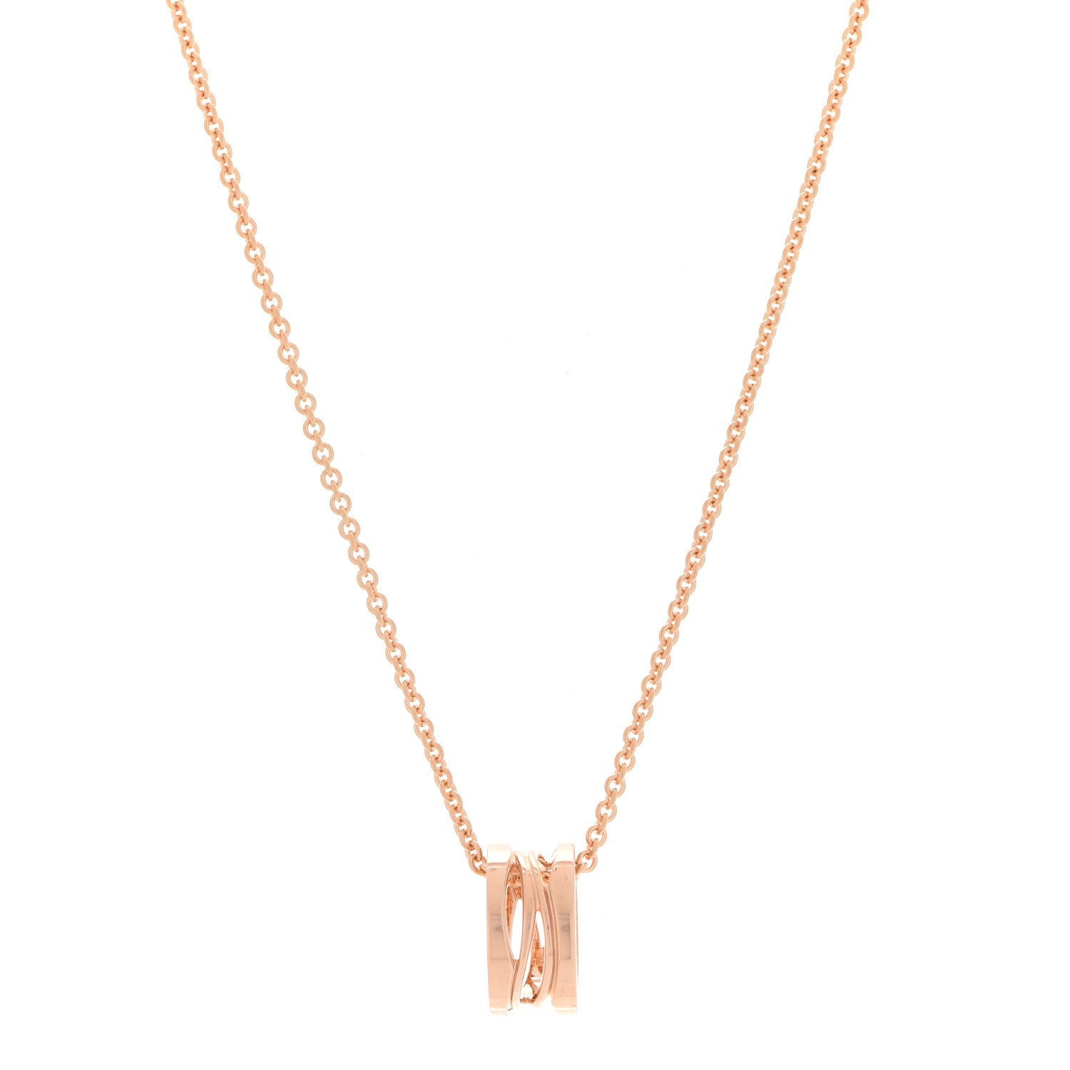 Bulgari 18K Rose Gold B.Zero1 Open Legends Pendant Necklace 1 of 10