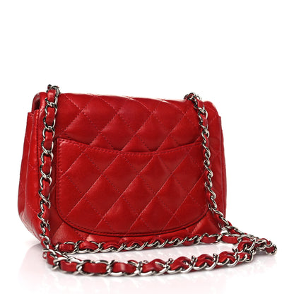 Chanel Lambskin Quilted Mini Square Flap Red 3 of 9