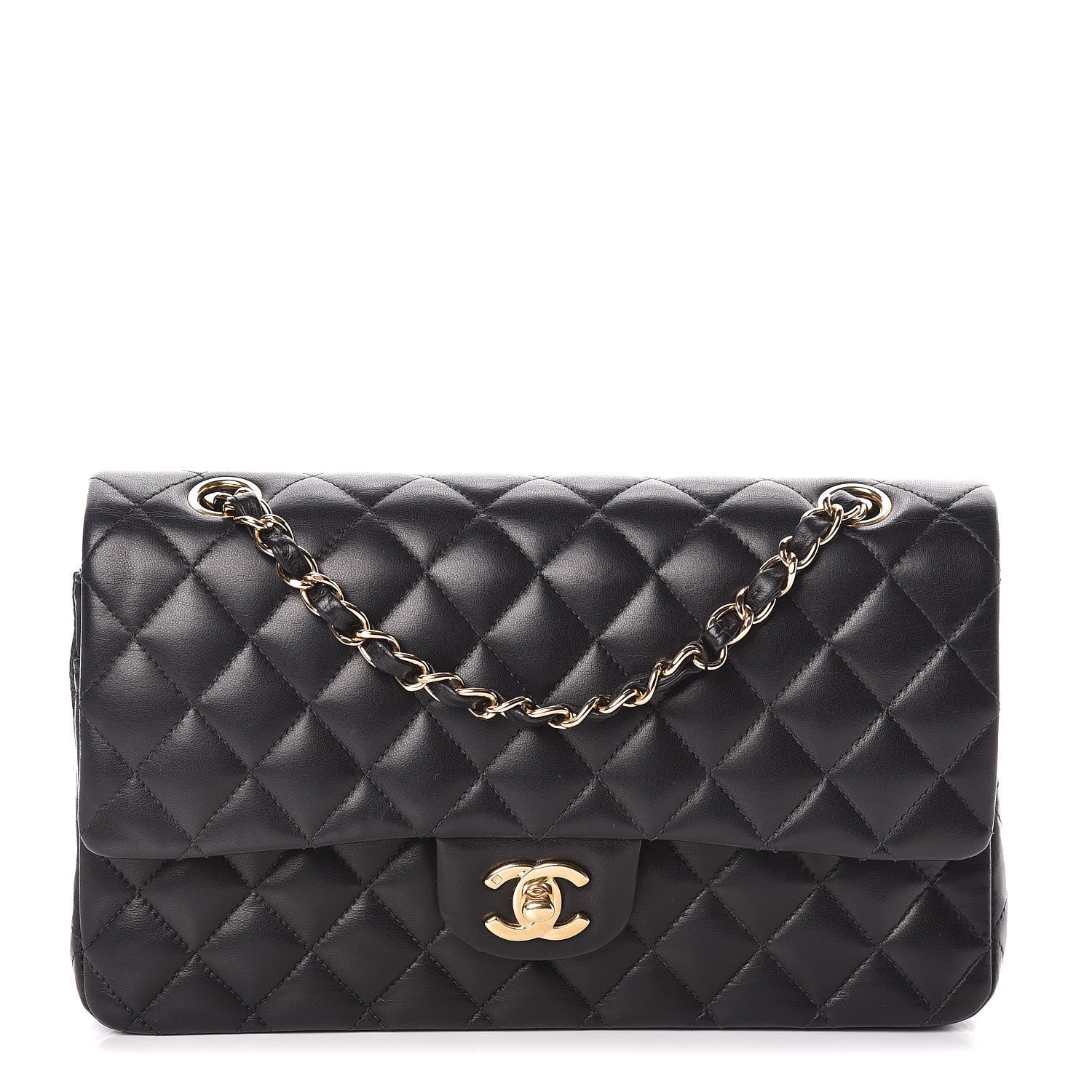 Chanel Lambskin Quilted Medium Double Flap Black 1 of 12