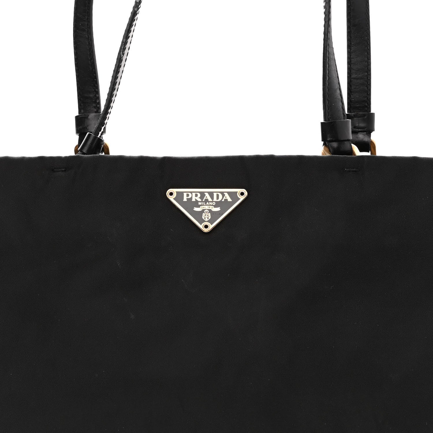 Prada Tessuto Nylon Soft Calfskin Shoulder Bag Black 7 of 12