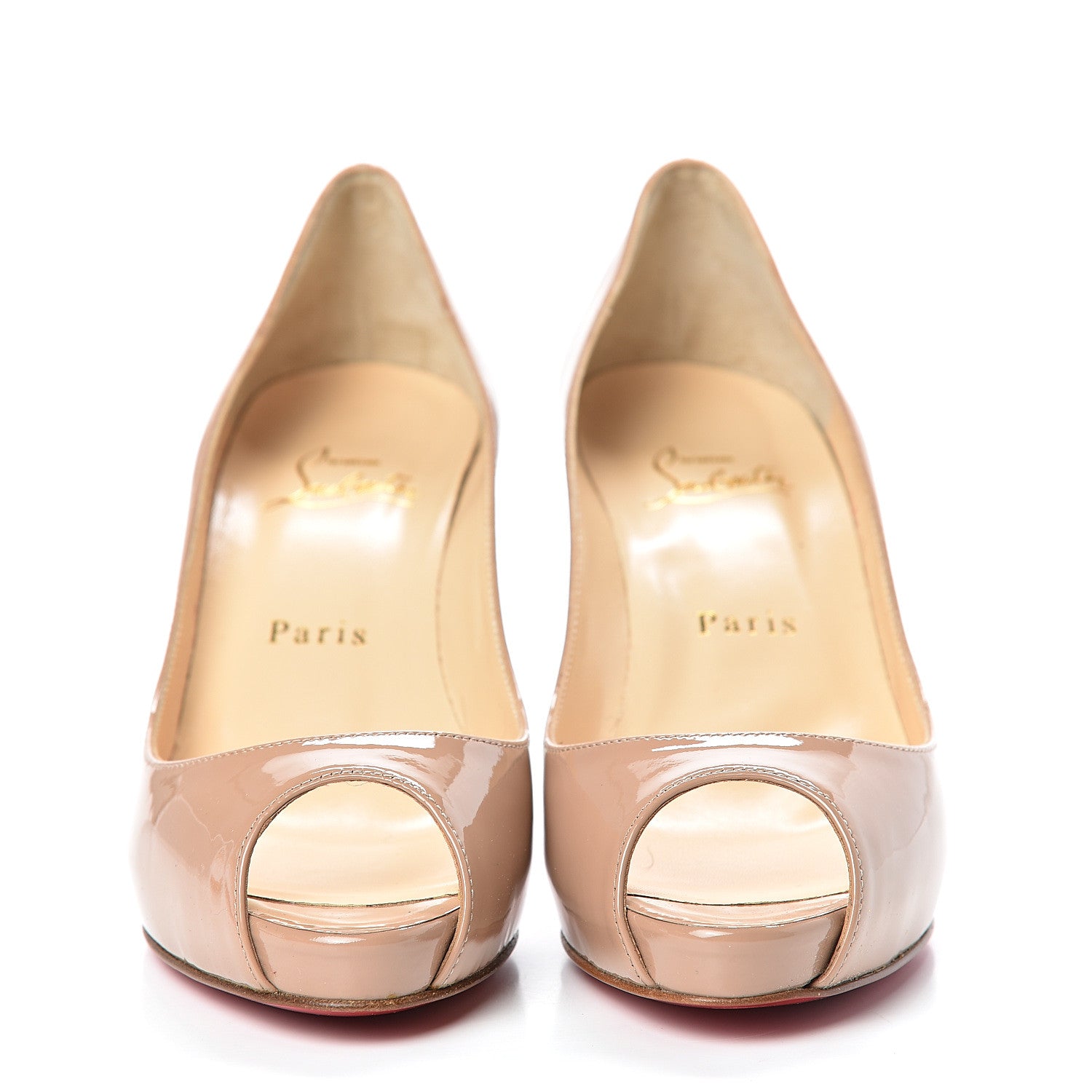 Christian Louboutin Patent Mater Claude 85 Platform Pumps 36.5 Nude 2 of 12