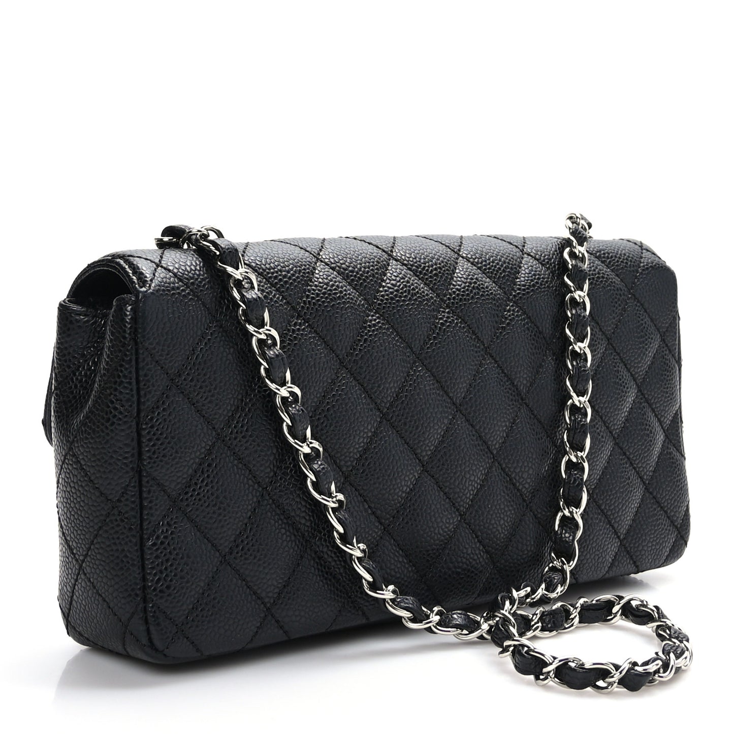 Caviar Quilted East West Flap Black
