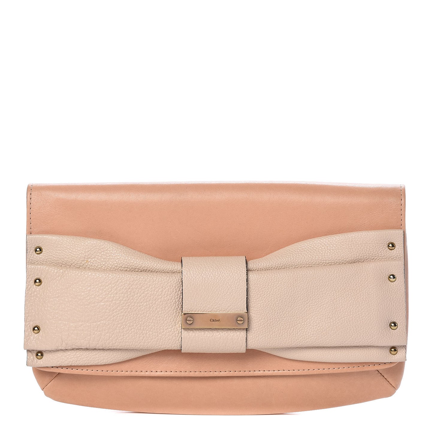 Calfskin June Clutch Cement Pink