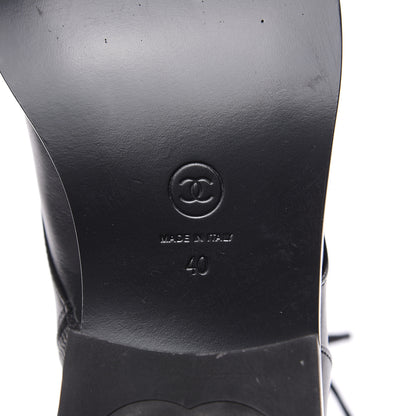 Chanel Calfskin CC Combat Boots 40 Black 6 of 8