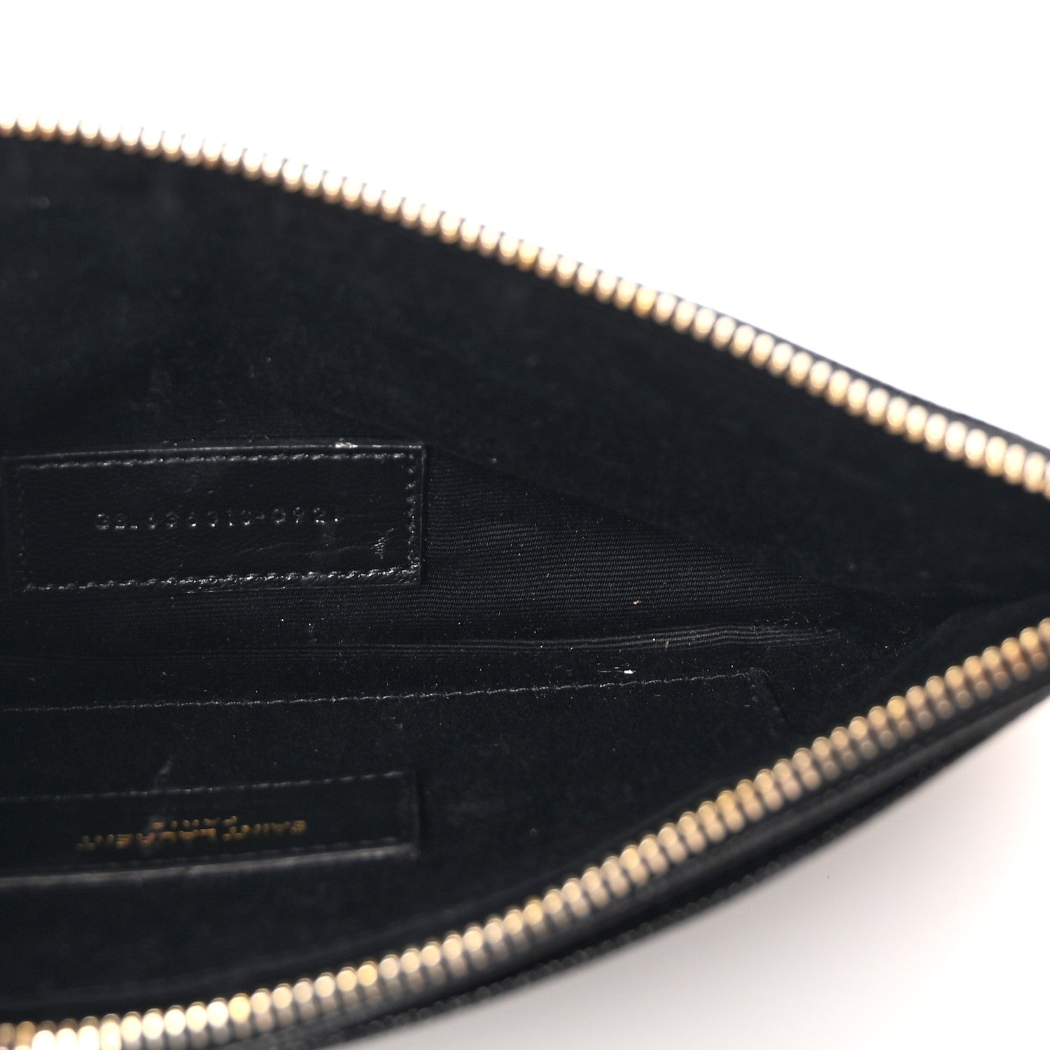 Saint Laurent Grain De Poudre Chevron Monogram Large Bill Pouch Black 5 of 7