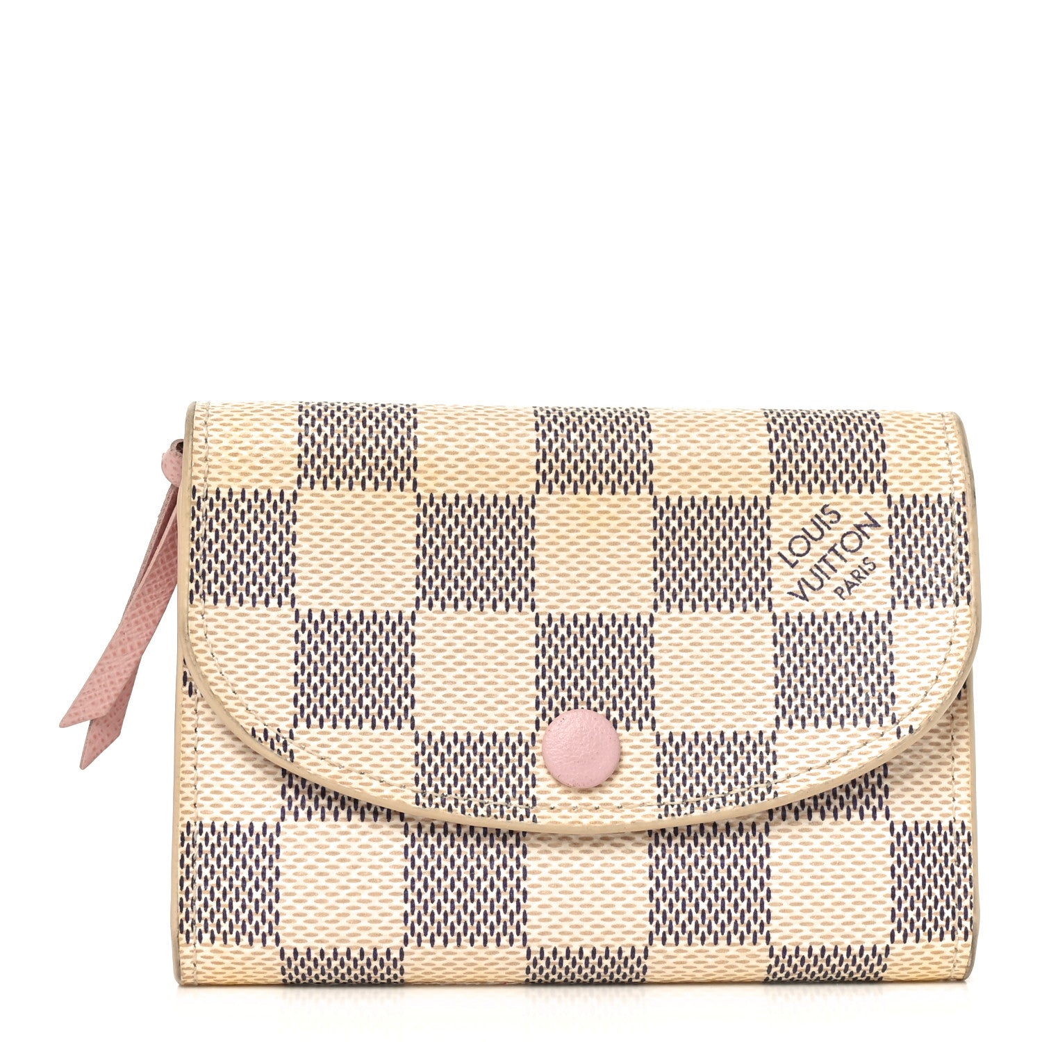 Louis Vuitton Damier Azur Rosalie Coin Purse Rose Ballerine 2 of 14