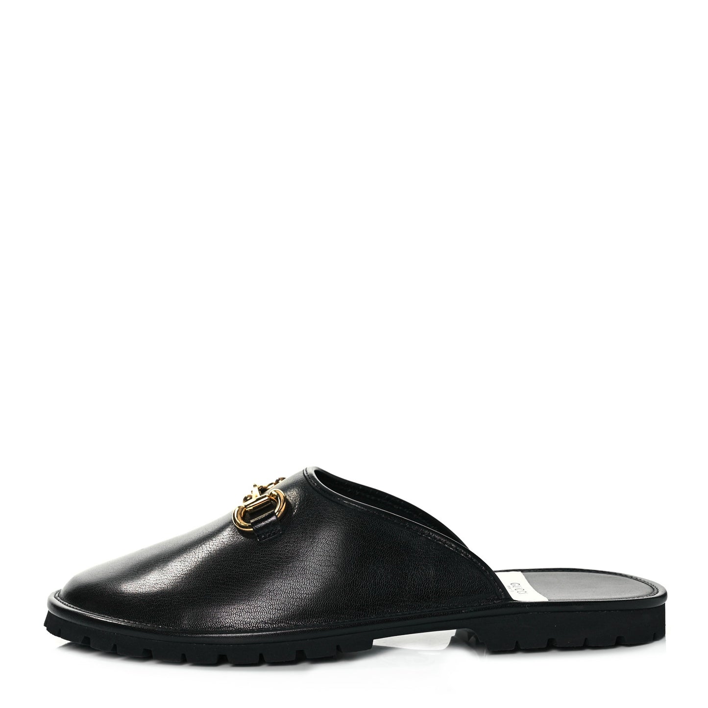 Goatskin Mens Horsebit Lug Sole Slippers 11 Black