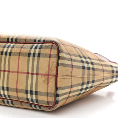 Burberry Haymarket Check Tote Red 8 of 13