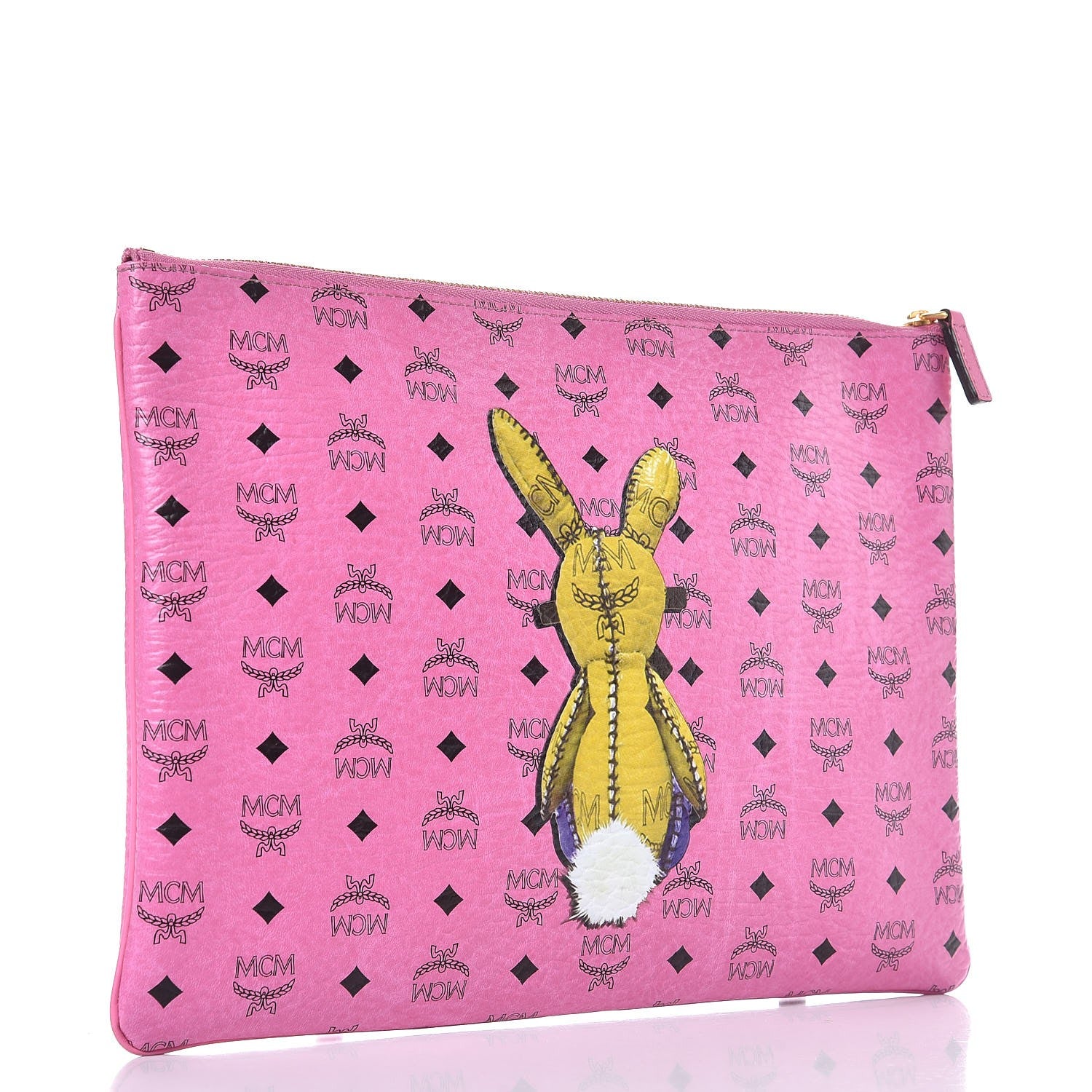 MCM Visetos Rabbit Pouch Pink 3 of 11
