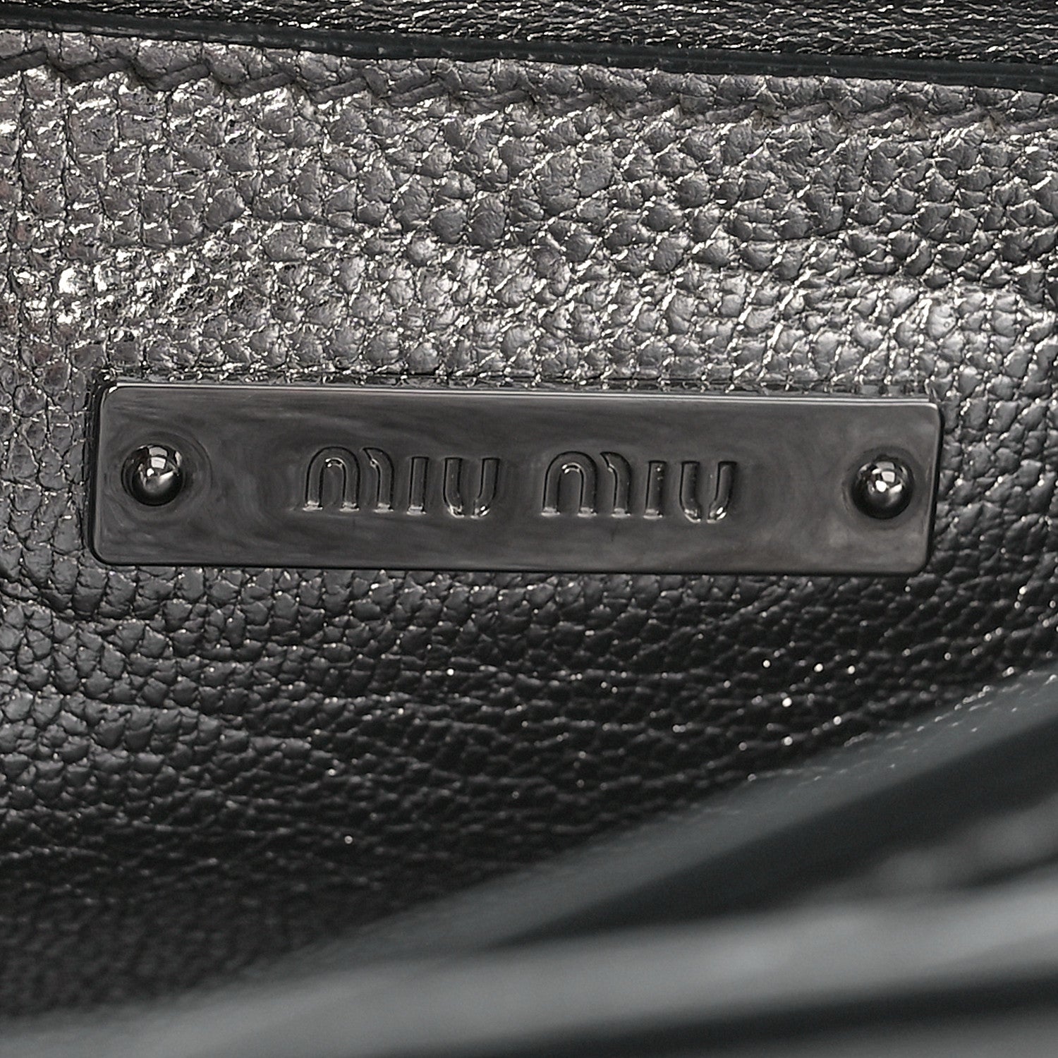 Miu Miu Goatskin Madras Top Handle Bag Silver 6 of 12