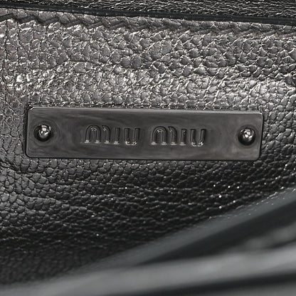 Miu Miu Goatskin Madras Top Handle Bag Silver 6 of 12