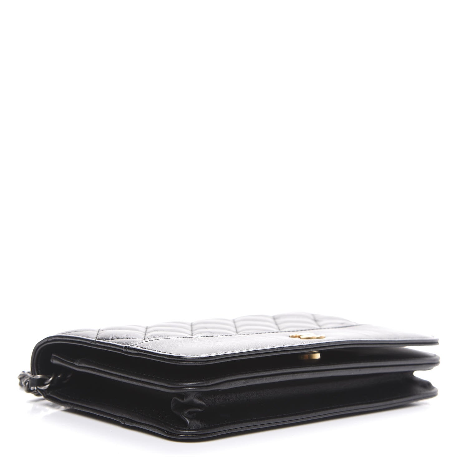 Chanel Aged Calfskin Quilted Gabrielle Wallet On Chain WOC Black 3 of 13