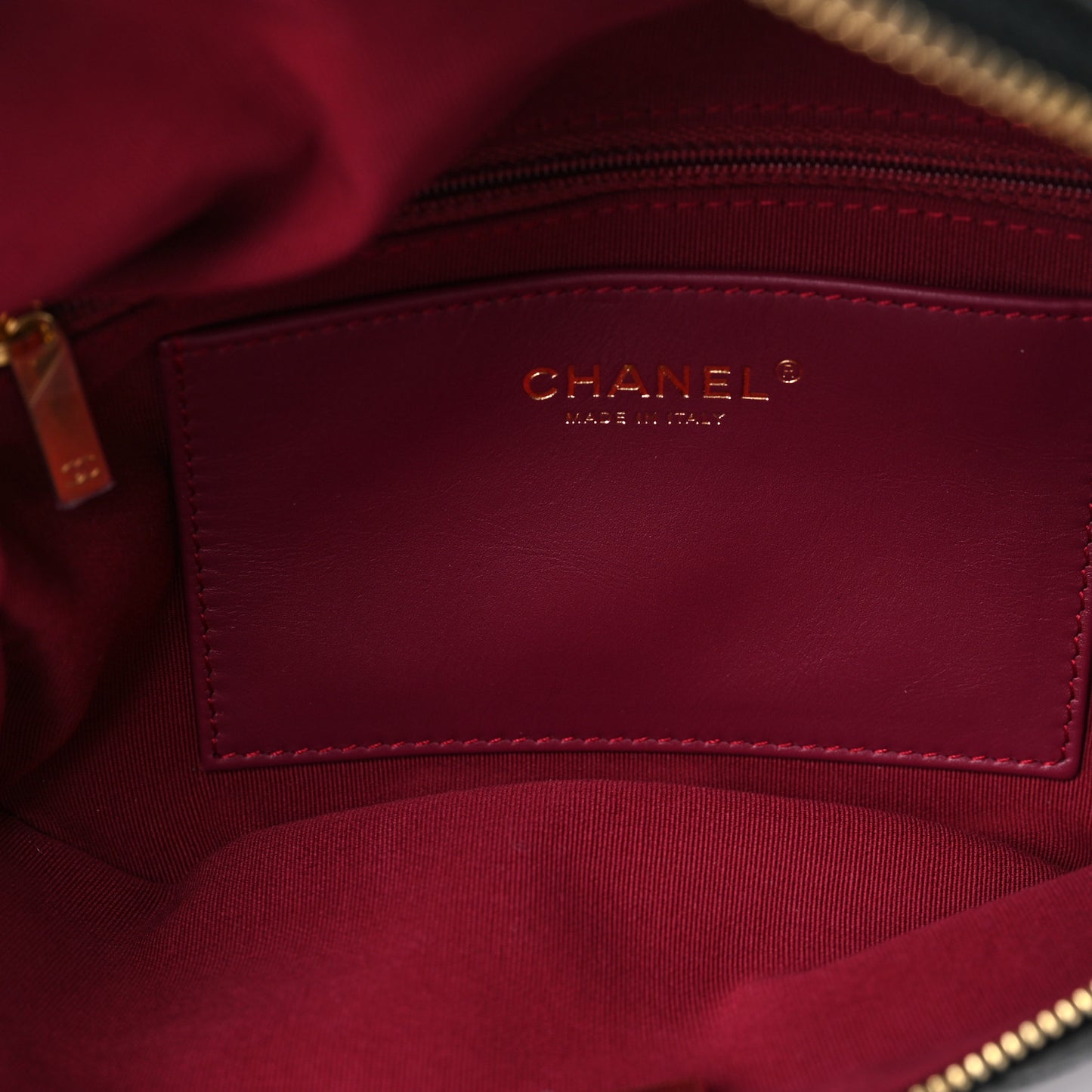 Lambskin Pearl Quilted CC Belt Bag Black