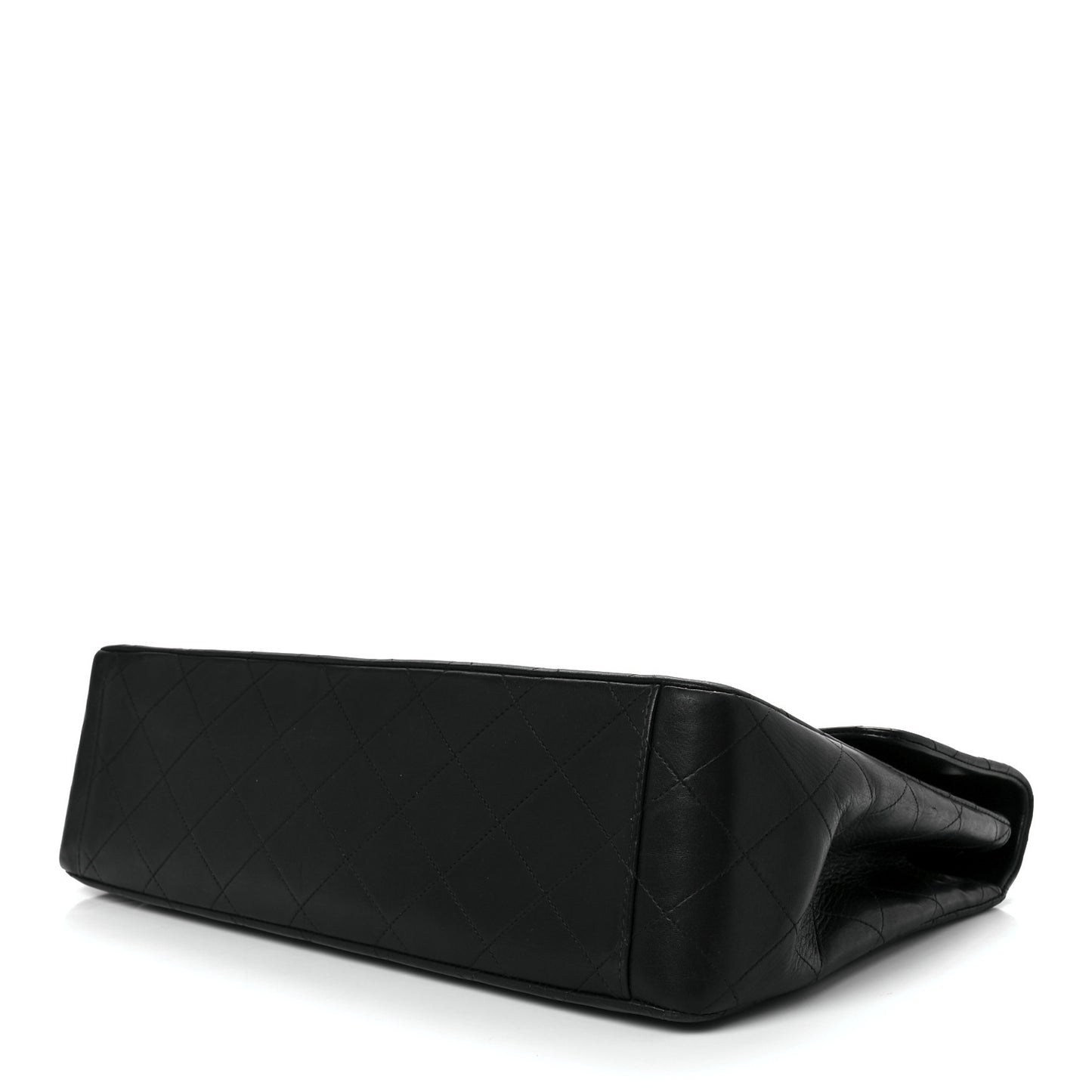 Lambskin Quilted XL Jumbo Single Flap Black