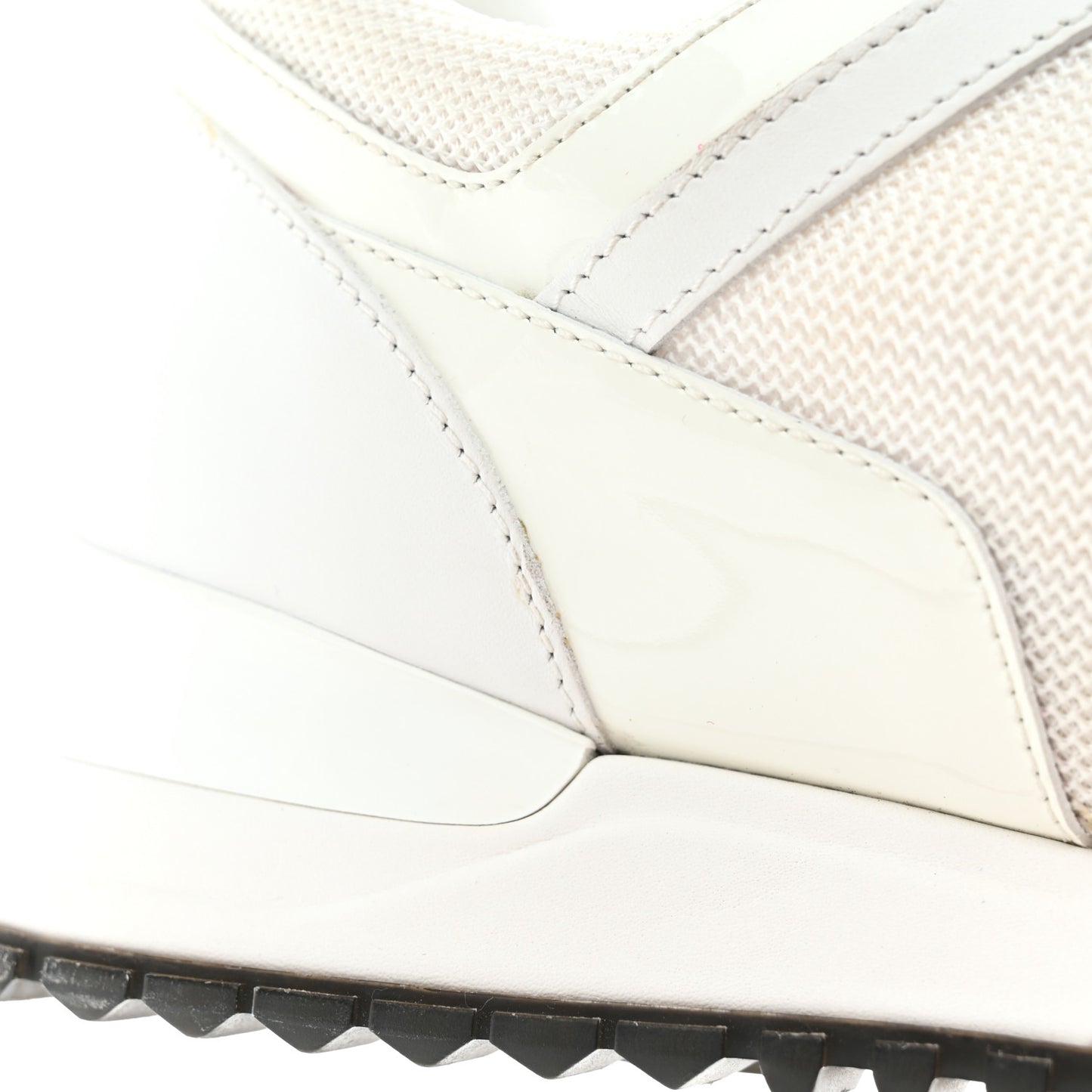 Calfskin Mesh Run Away Sneakers 37 White
