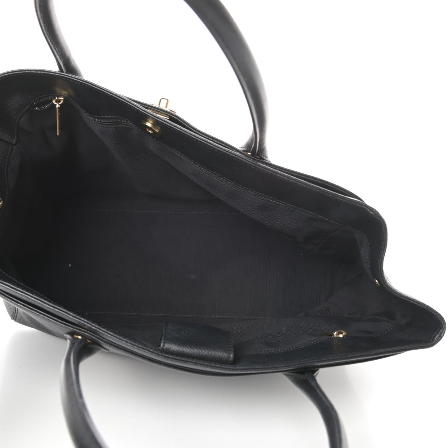 Calfskin Cerf Executive Shopper Tote Black