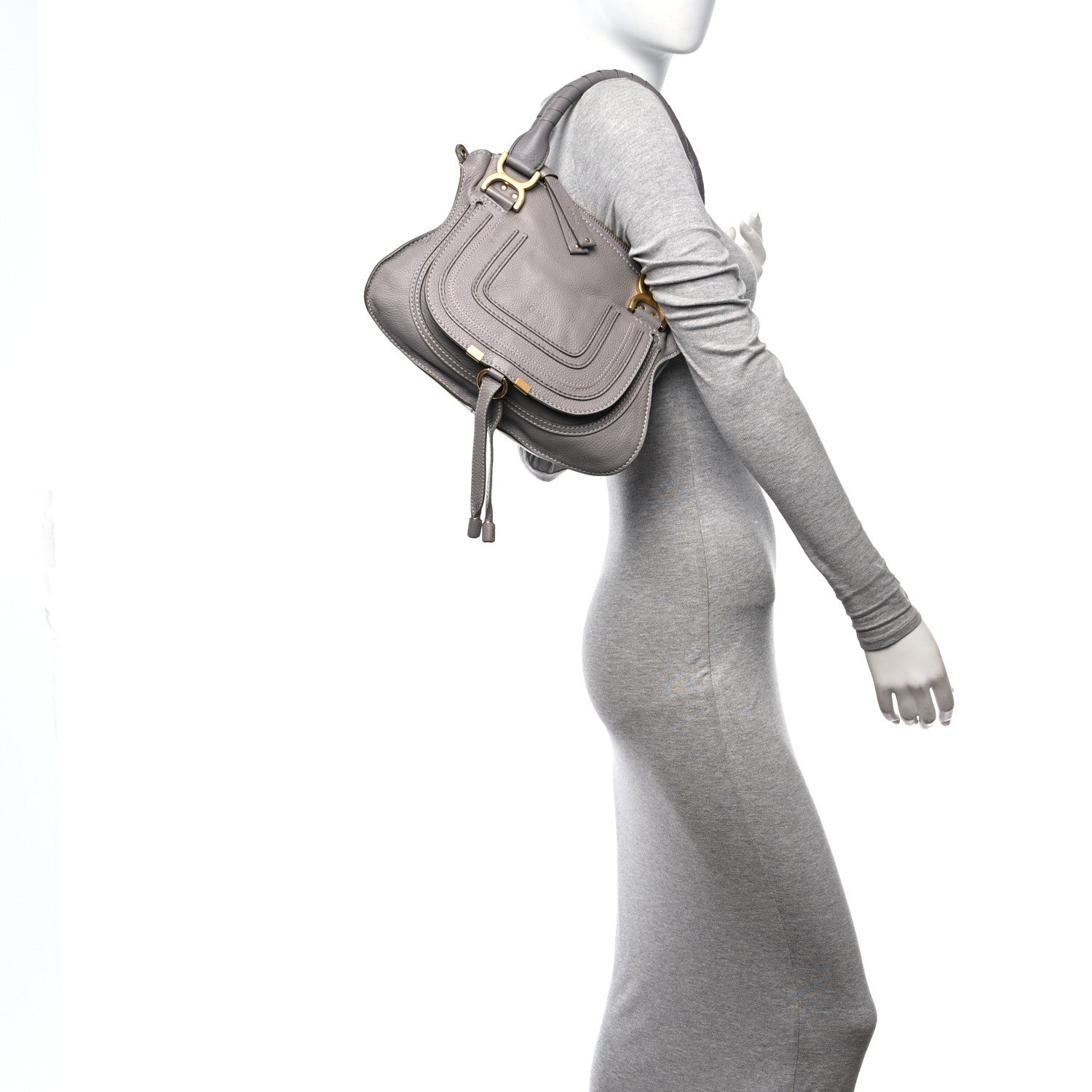 Chloe Calfskin Small Marcie Satchel Cashmere Grey 2 of 10