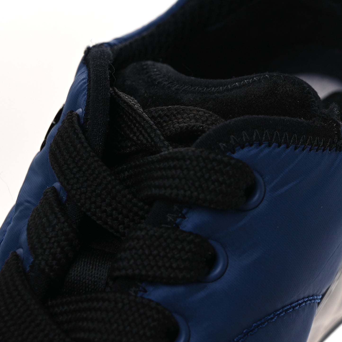 Nylon Suede Calfskin Womens Logo Sneakers 36 Dark Navy Blue 39 Dark Navy Blue