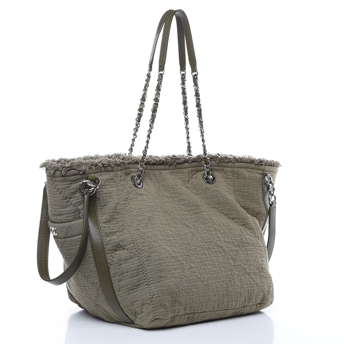 Canvas Small Double Face Shopping Tote Green