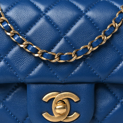 Chanel Lambskin Quilted Pearl Crush Mini Rectangular Flap Blue 8 of 10