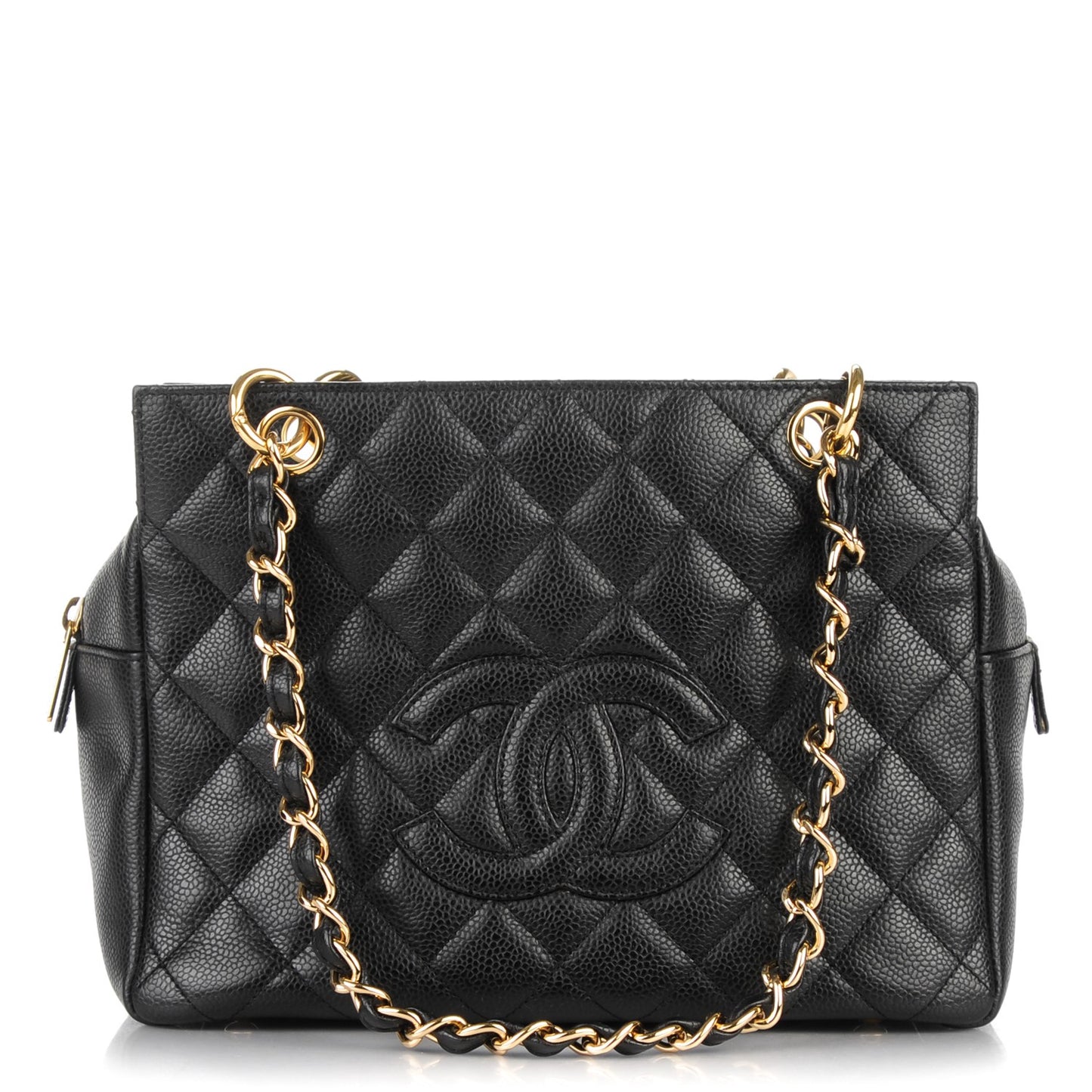 Caviar Quilted Petit Timeless Tote PTT Black