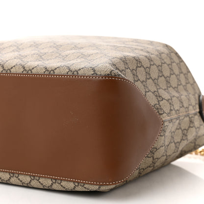 Gucci GG Supreme Monogram Large Linea A Hobo Light Brown 10 of 15
