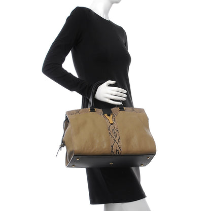 Saint Laurent Calfskin Python Medium Cabas Chyc Brown 2 of 15