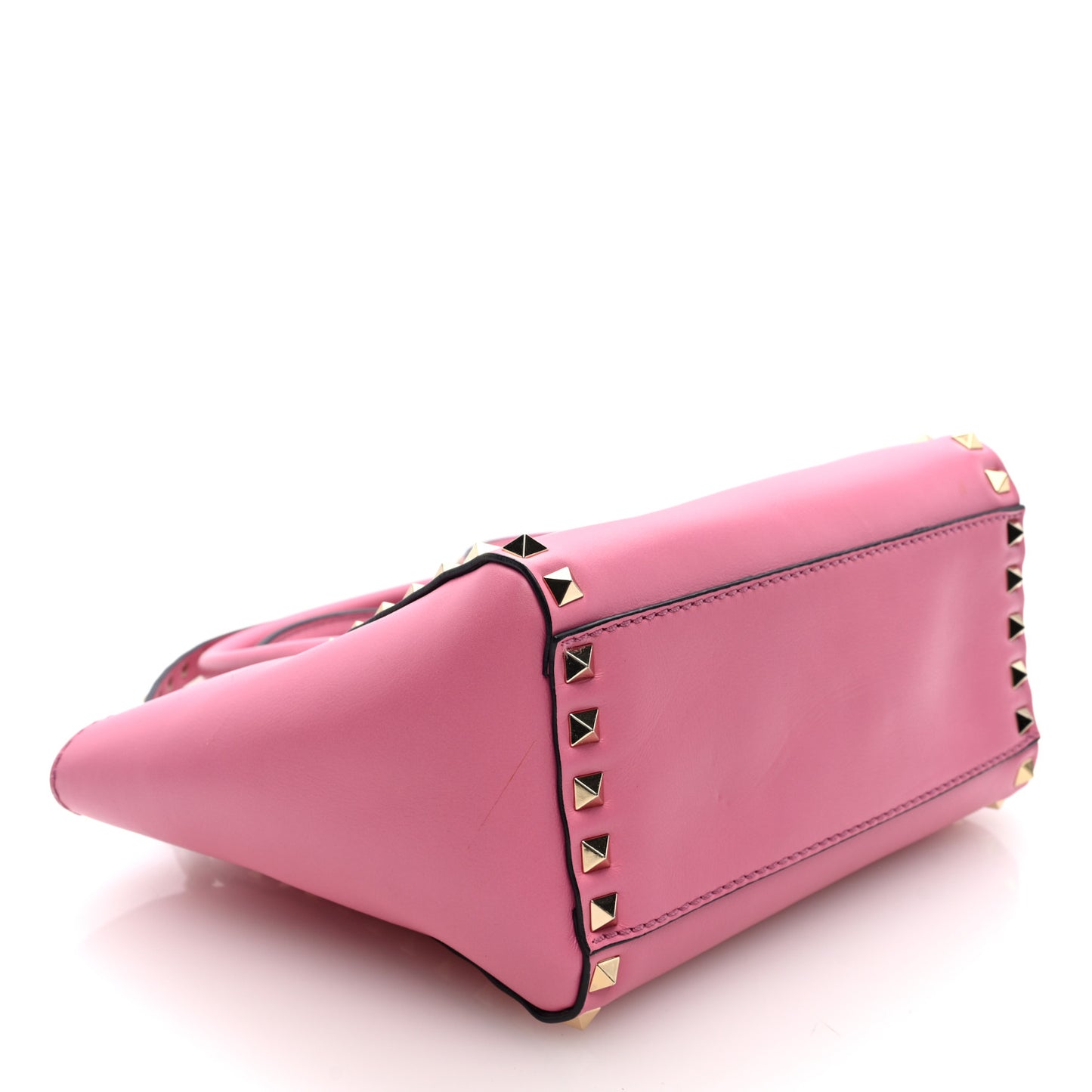 Vitello Mini Rockstud Double Handle Tote Peony
