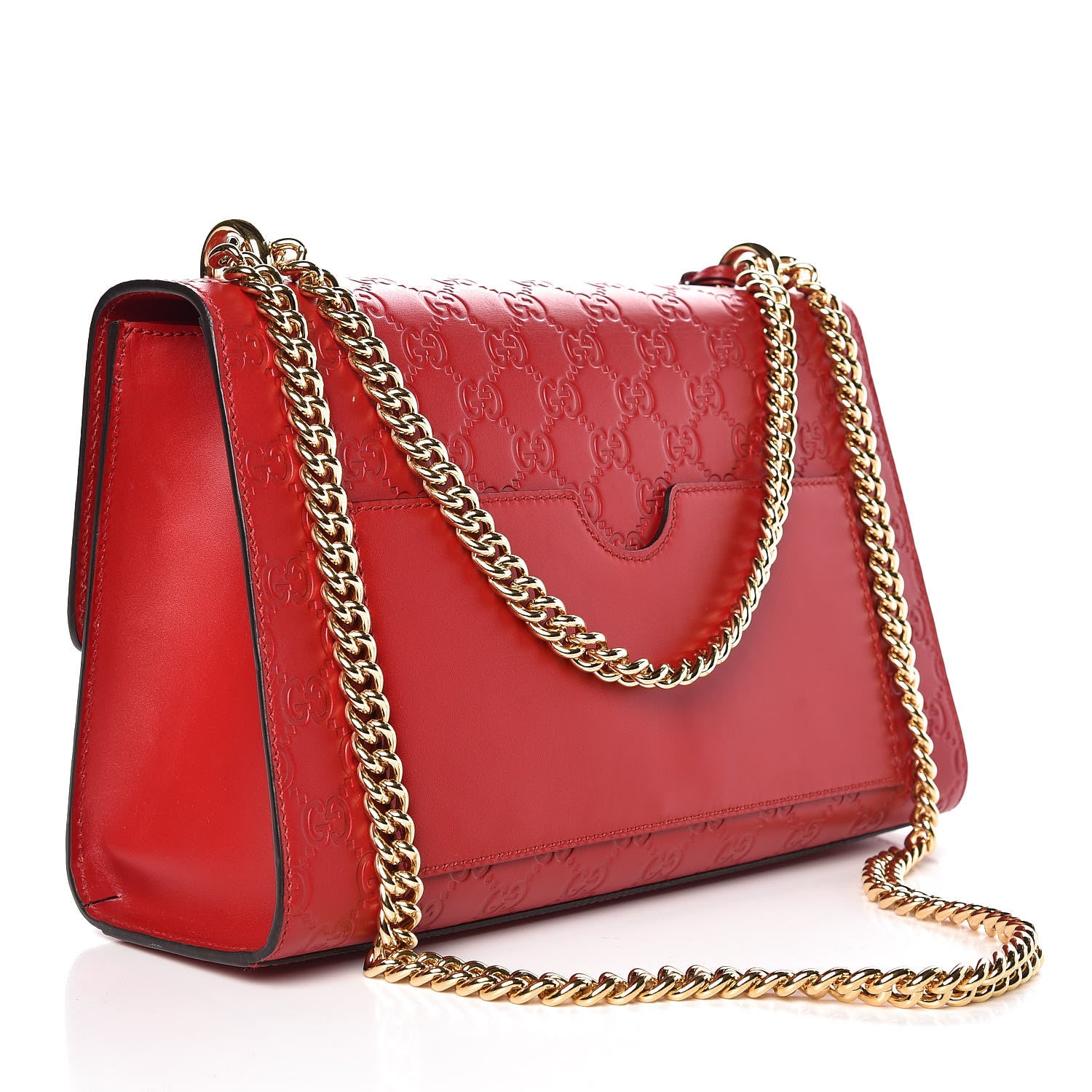 Gucci Guccissima Medium Padlock Shoulder Bag Hibiscus Red 3 of 12