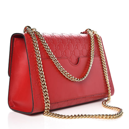 Gucci Guccissima Medium Padlock Shoulder Bag Hibiscus Red 3 of 12