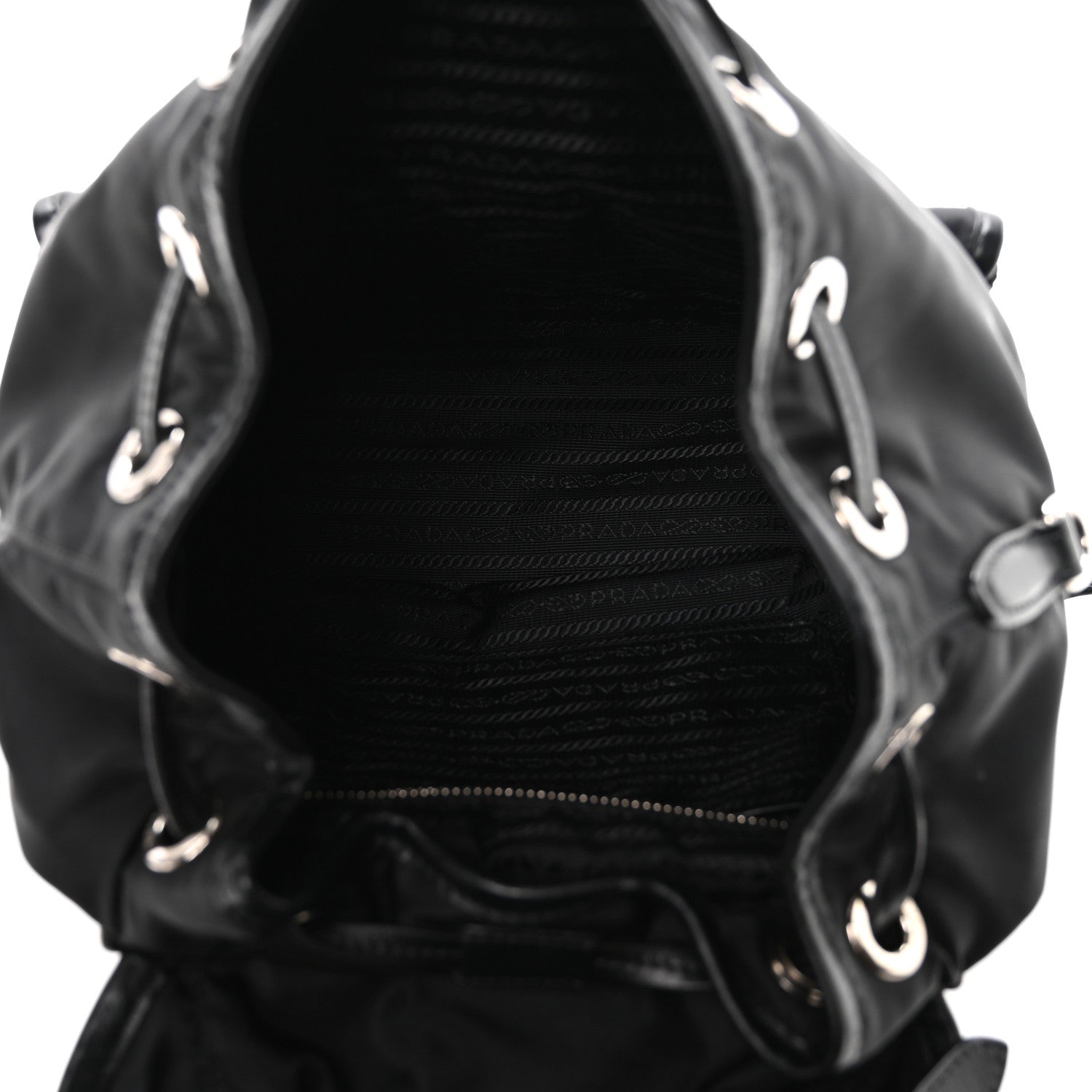Prada Tessuto Nylon Soft Calfskin Backpack Black 5 of 11