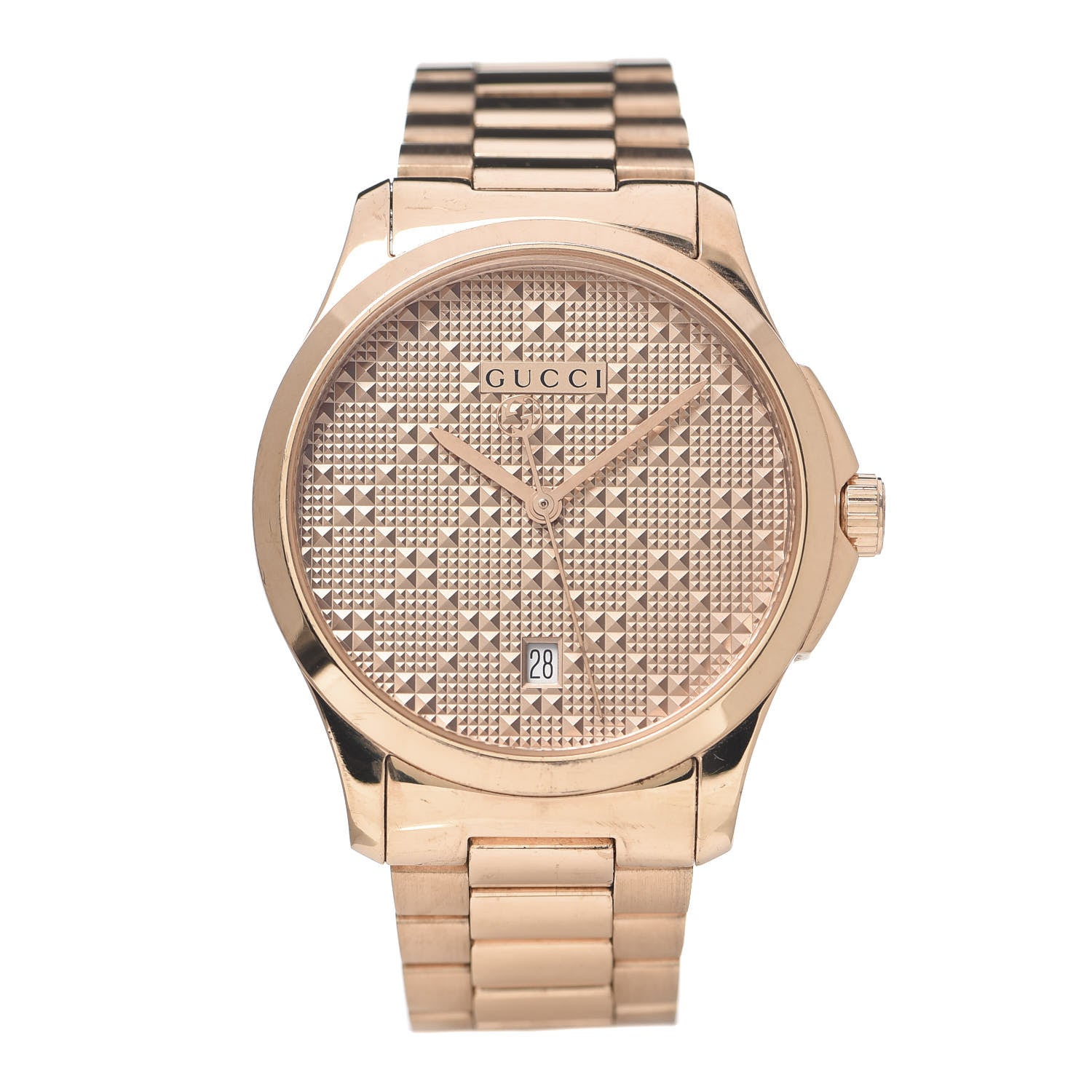 Gucci Stainless Steel 38mm G-Timeless Diamante Quartz Watch Rose 1 of 7