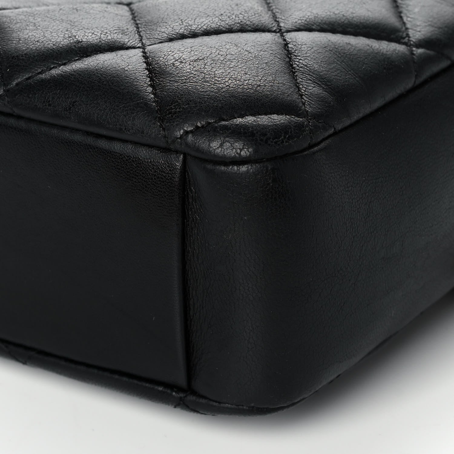 Chanel Lambskin Quilted Small Diamond CC Camera Case Black 10 of 14