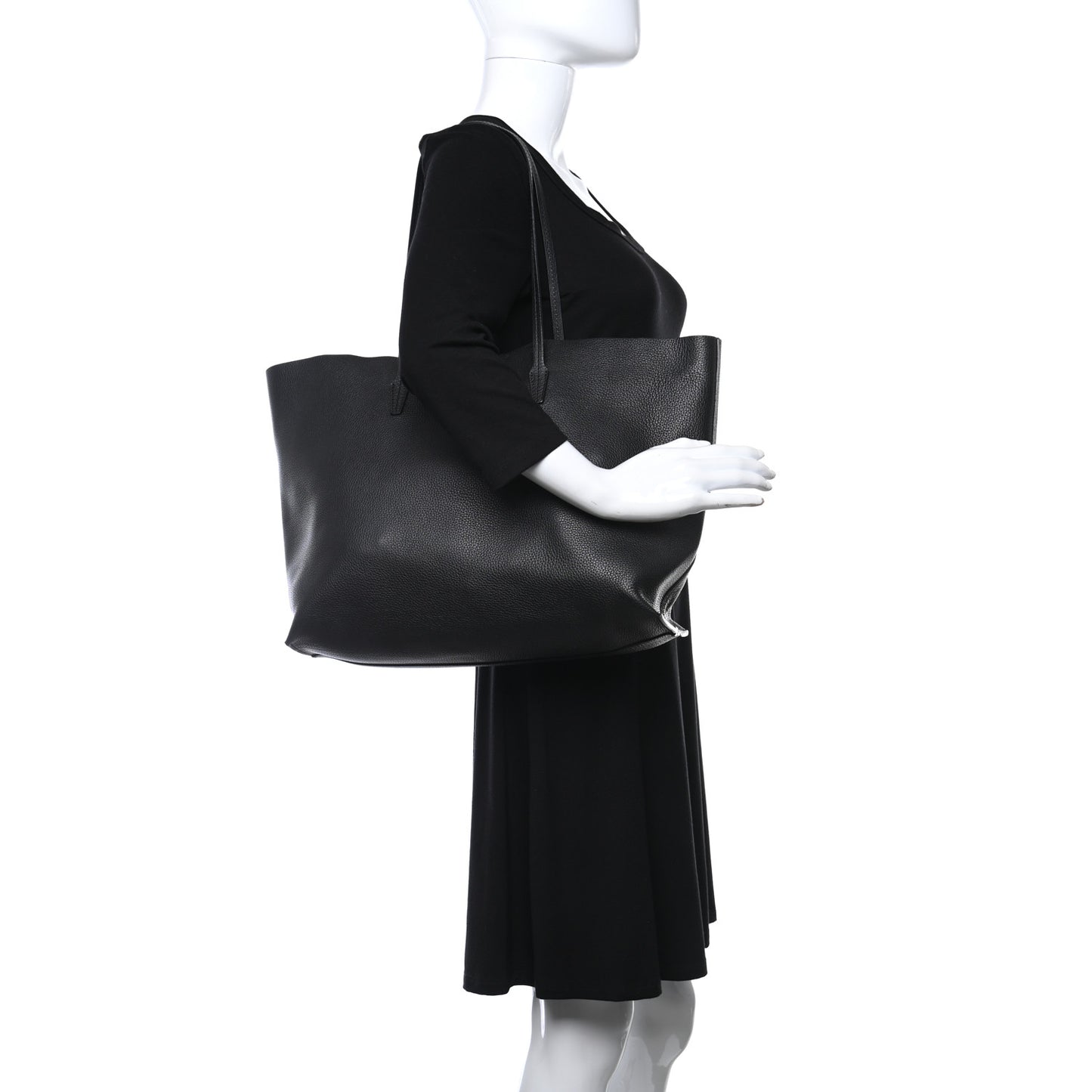 Grained Calfskin Palazzo Medusa Tote Black