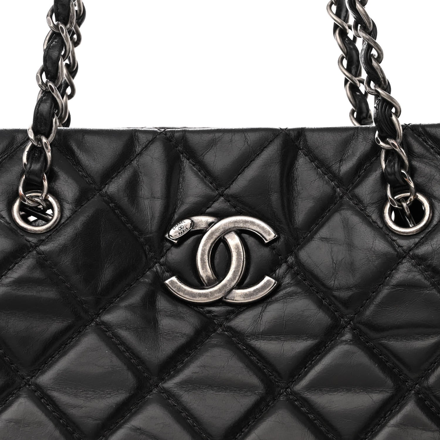 Chanel Calfskin Quilted Medium Coco Soft Tote Black 9 of 11