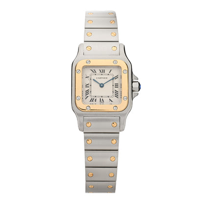 Cartier Stainless Steel 18K Yellow Gold 24mm Santos De Cartier Galbee Quartz Watch 1 of 4